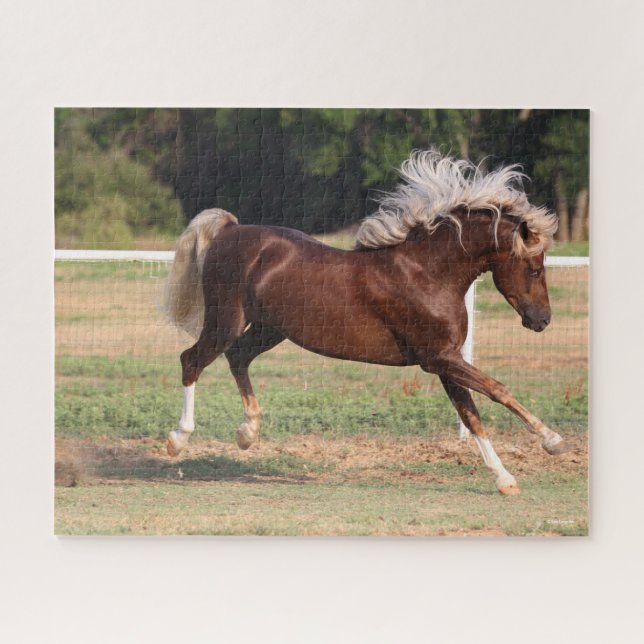 Bob Langrish | Palomino Morgan Horse Bucking Jigsaw Puzzle (Horizontal)