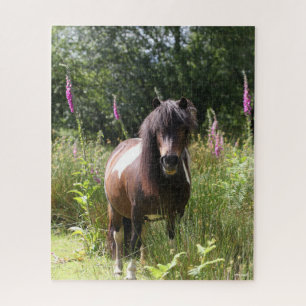 Bob Langrish Shetland Pony Standing By Flowers Jigsaw Puzzle