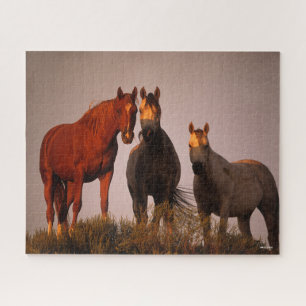 Bob Langrish Three Arabs Standing In Sunset Jigsaw Puzzle