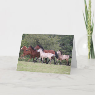 Bob Langrish Welsh Ponies Running Mares and Foals Card