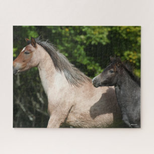 Bob Langrish Welsh Pony Mare and Foal Headshot Jigsaw Puzzle
