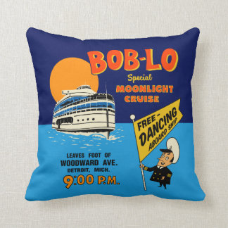 Bob-Lo Special Moonlight Cruise Retro Design Cushion