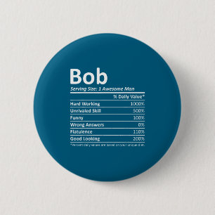 Bob Nutrition Funny Birthday D Name Gif 6 Cm Round Badge