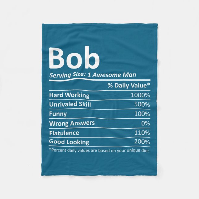 Bob Nutrition Funny Birthday D Name Gif  Fleece Blanket (Front)