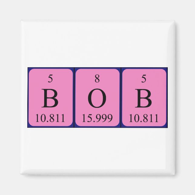 Bob periodic table name magnet (Front)