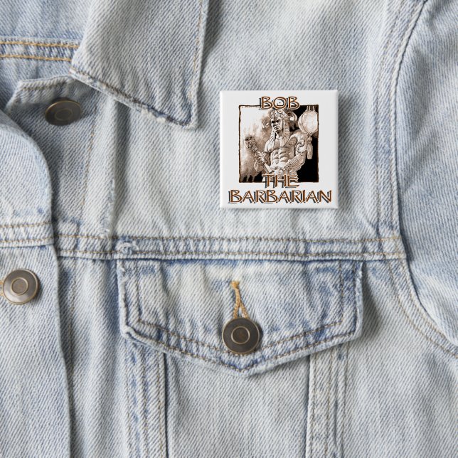 Bob, The Barbarian 15 Cm Square Badge (In Situ)