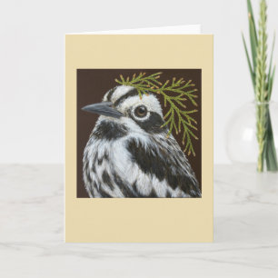 Bob the black and white warbler card
