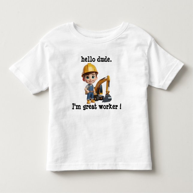 Bob the builder hello dude construction  toddler T-Shirt (Front)