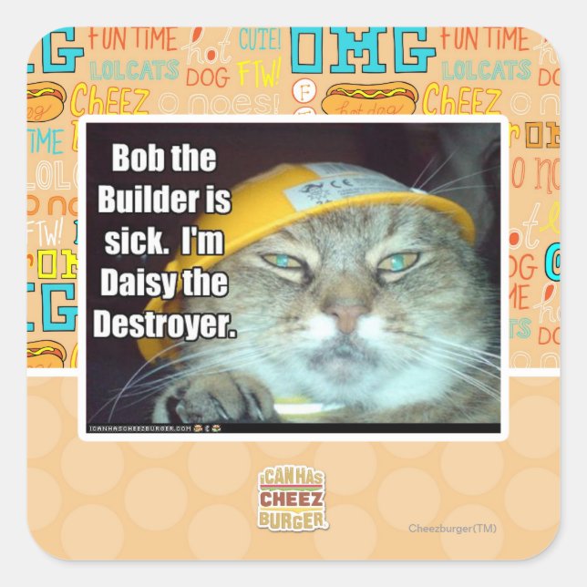 Bob the Builder is sick Square Sticker (Front)