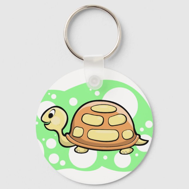 Bob the Turtle Illustration Key Ring (Front)