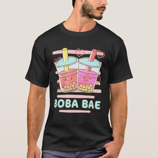 Boba BAE Kawaii Bubble Tea With Cute Boba Drinks T-Shirt (Front)