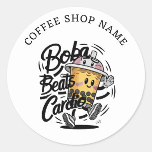 Boba Beats Cardio funny Brand name sticker