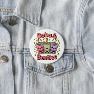 BOBA & Besties Vibes – Perfect for Boba Tea Lovers 7.5 Cm Round Badge