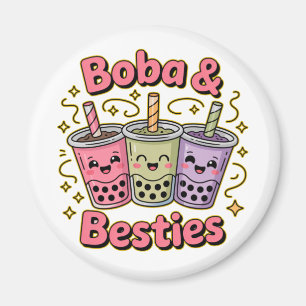 BOBA & Besties Vibes – Perfect for Boba Tea Lovers Magnet
