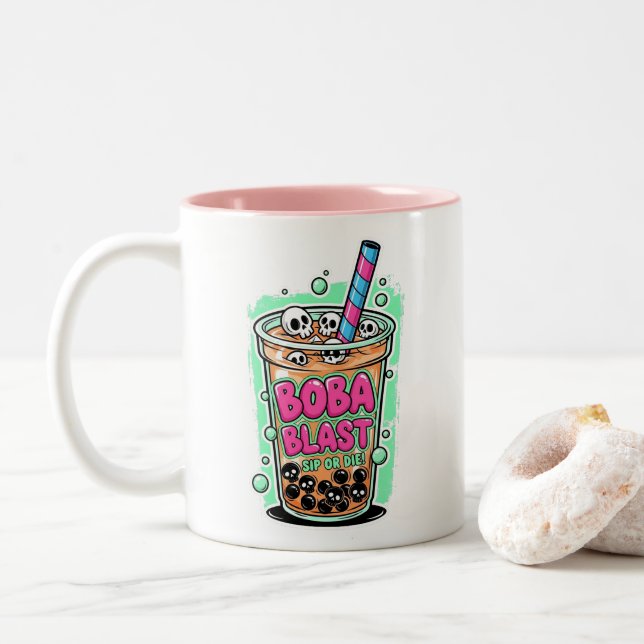 Boba Blast – Sip or Die! Coffee Mug (With Donut)
