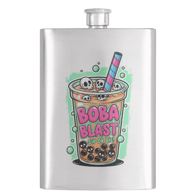 Boba Blast – Sip or Die! Flask (Front)