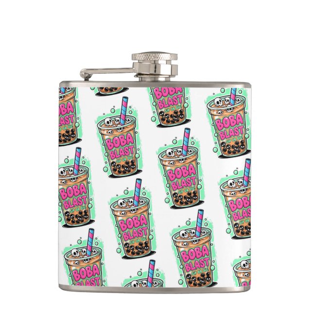 Boba Blast – Sip or Die! Flask (Front)