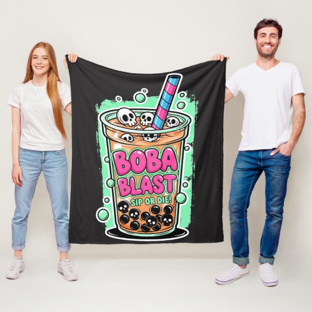 Boba Blast – Sip or Die! – Fleece Blanket (In Situ)