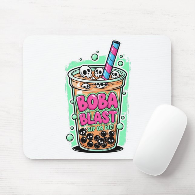 Boba Blast – Sip or Die! Mousepad (With Mouse)