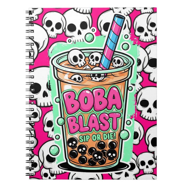 Boba Blast – Sip or Die!  Notebook (Front)