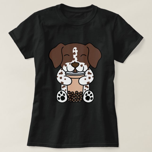 Boba Bubble Milk Tea German Shorthaired Pointer Do T-Shirt (Design Front)