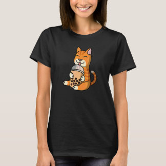 Boba Bubble Milk Tea Ginger Cat Pet T-Shirt