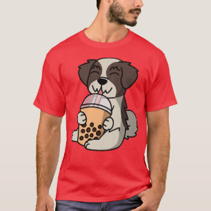 Boba Bubble Milk Tea Shih Tzu Dog Premium  T-Shirt
