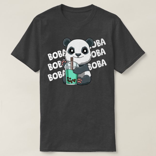 Boba Bubble Tea Panda 104 T-Shirt (Design Front)