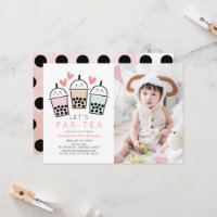 Boba Bubble Tea Party Girl Photo 1st Birthday