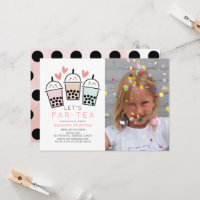Boba Bubble Tea Party Girl Photo Birthday