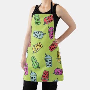 Boba Bubble Tea Pattern Apron