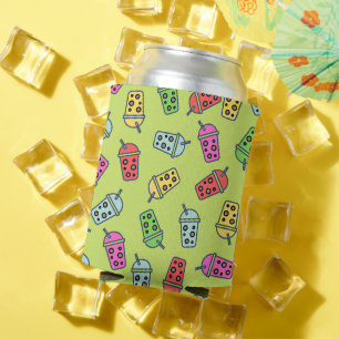 Boba Bubble Tea Pattern Can Cooler