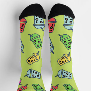 Boba Bubble Tea Pattern Socks