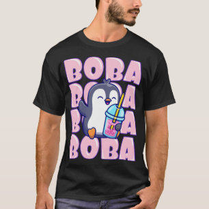 Boba Bubble Tea Tapioca Pearls Penguins friends po T-Shirt