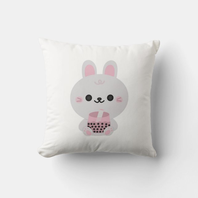 Boba Bunny Pink Cushion (Front)