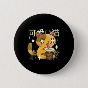 Boba Cat Kawaii Anime Japanese Food Girls Official 6 Cm Round Badge