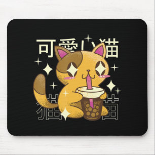 Boba Cat Kawaii Anime Japanese Food Girls Official Mouse Pad