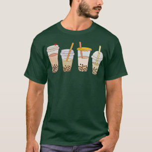 Boba Cups Mini Logo Kawaii Anime - Bubble Tea Boba T-Shirt