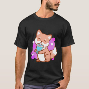 Boba Fox Bubble Tea Kawaii Neko T-Shirt