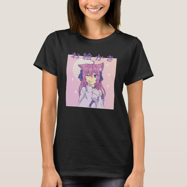 Boba Girl bubble tea Just a Girl Who Loves Anime T-Shirt (Front)