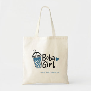 Boba Girl Bubble Tea Lover Personalised Tote Bag