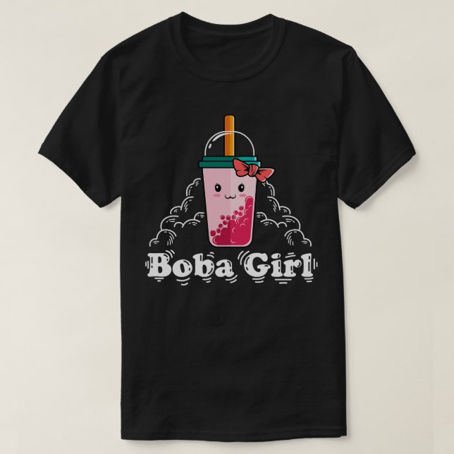 Boba Girl I love Boba milk Tea Bubble Drinks Milkt T-Shirt (Design Front)