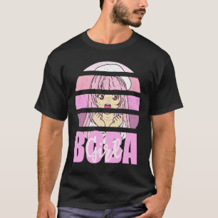 Boba Girl Vintage Retro Sunset Girls Teens Youth T-Shirt