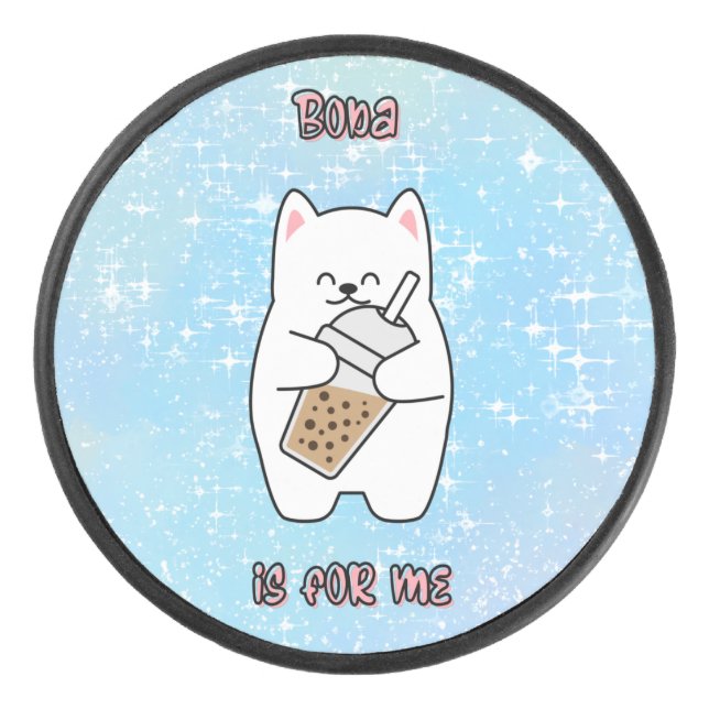 Boba Is For Me Blue Jazz    Hockey Puck (Front)