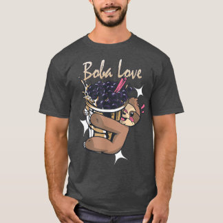 Boba Love Anime Bubble Tea Sloth T-Shirt
