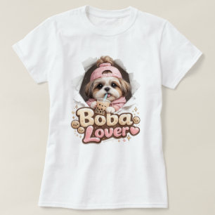 Boba Lover Shih Tzu Cute Kawaii Dog T-Shirt