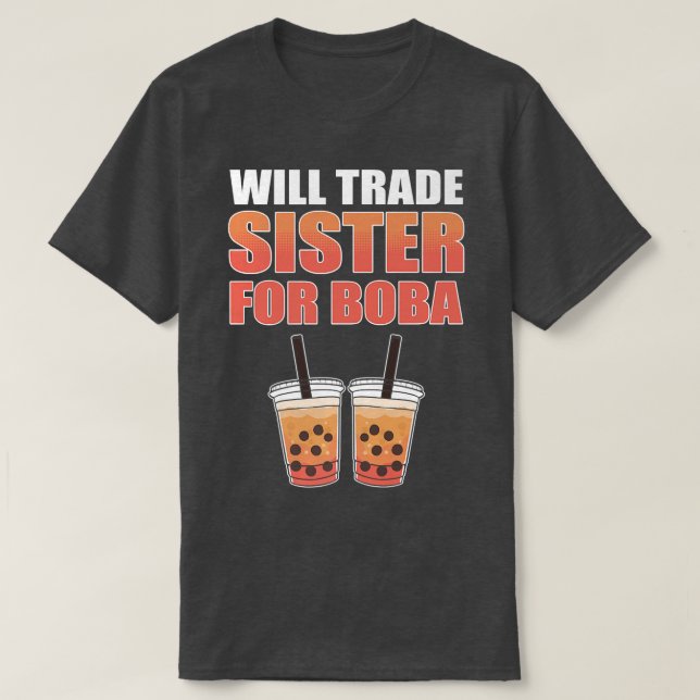 Boba Milk Drink Kawaii Friend with Bubble Tea  128 T-Shirt (Design Front)