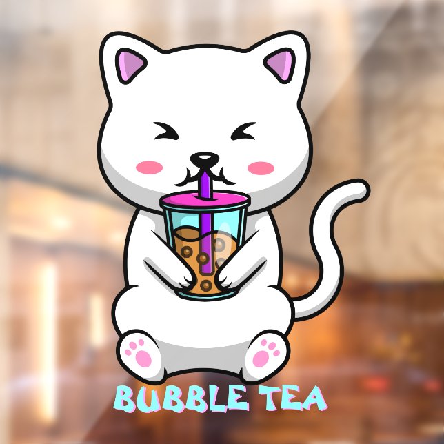 Boba Milk Tea Cute Cat Cartoon Business (Sheet 2)