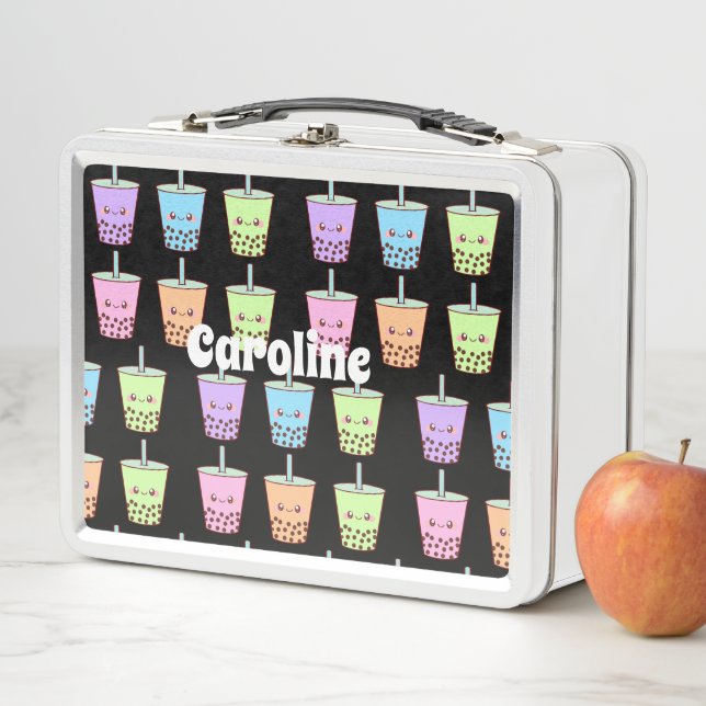 Boba Milk Tea Flavours Metal Lunch Box