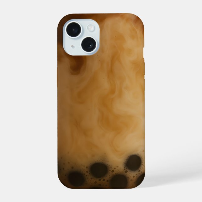 Boba milk tea funny iPhone 15 case (Back)